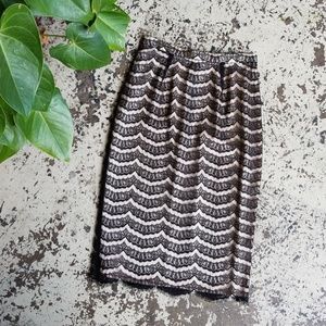 Ulla Johnson Black Lace Silk Pencil Skirt sz 4